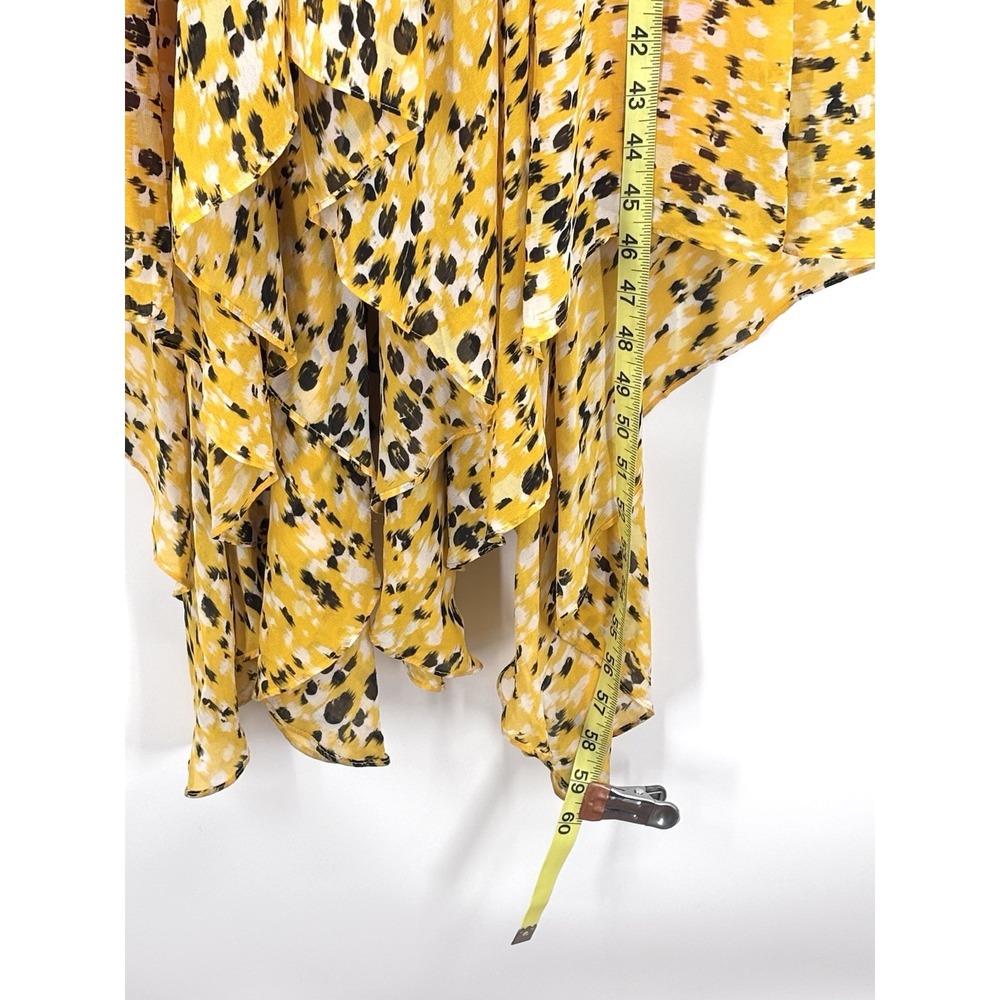 Derek Lam 10 Crosby Size 8 Marigold Pleated Crepe de Chine High Low Dress - Picture 6 of 11